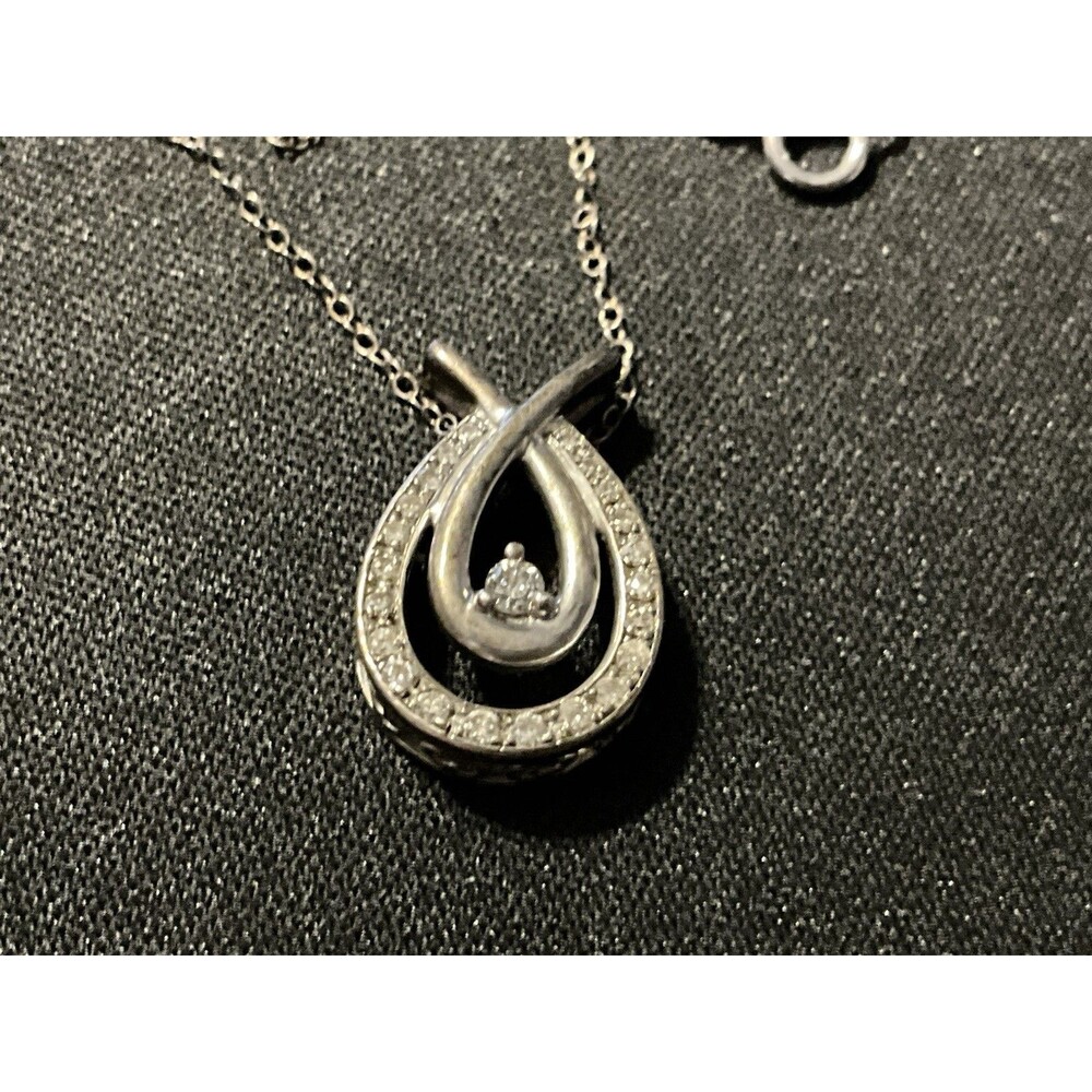 925 K.S. 14in Diamond Pendant Slide Through Chain